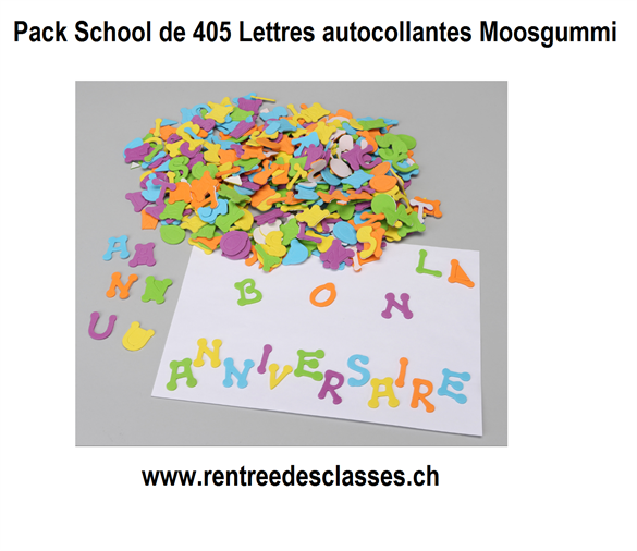 Pqt de 405 Moosgummi Lettres autocollantes