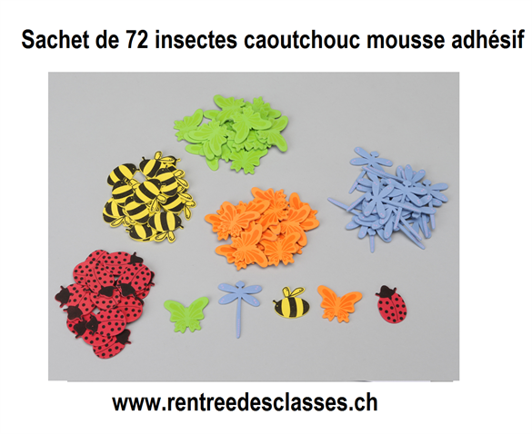 Pqt de 72 Insectes Moosgummi autocollants