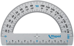 Maped rapporteur 180 degrés, en aluminium, 120 mm