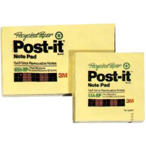 POST-IT - Feuillets adhésifs - recyclés 76x76mm; jaune