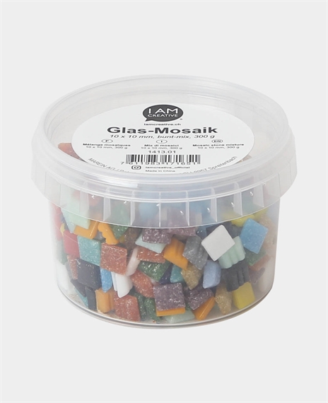 Mosaik verre couleur Mix, 10x10mm, 300g