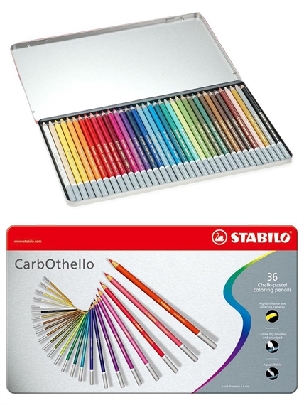 STABILO Crayon pastel CarbOthello, étui métallique de 36 couleurs