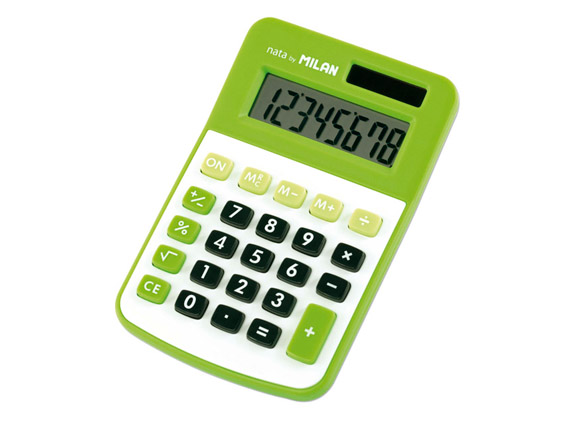 Calculatrice Milan 8 chiffres verte