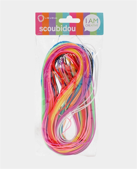 Pack de 50 Scoubidou 80cm  - coul. assorties