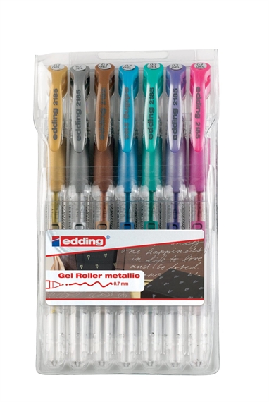 Etui de 7 rollers gel Edding CristaJelly 2185