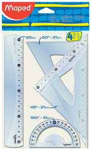 Maped Kit géometrie Medium Start 242, 4 piŠces, tranparent