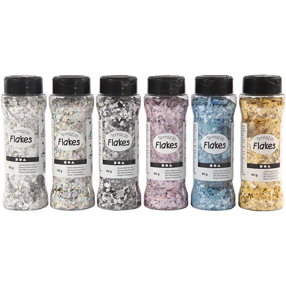 Pack de 6 pots flocons de Terrazzo 90g. ass.