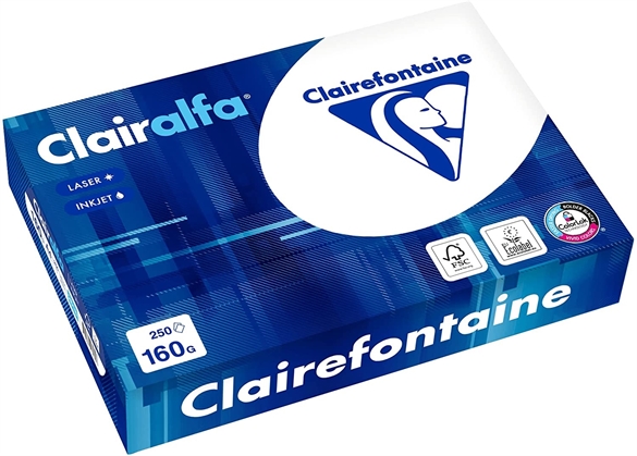 Pqt de 250 flles Clairalfa Papier multifonction A4 160 g/m2, extra blanc