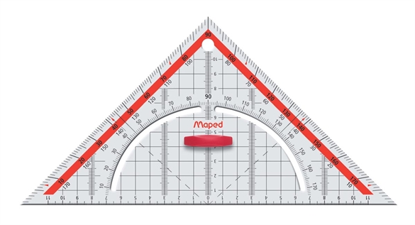 Maped Equerre Géo Technic, hypoténuse:260 mm, en plastique,