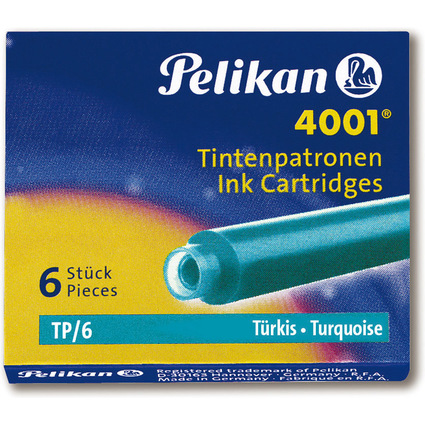 Pelikan Cartouches d'encre 4001 TP/6, turquoise