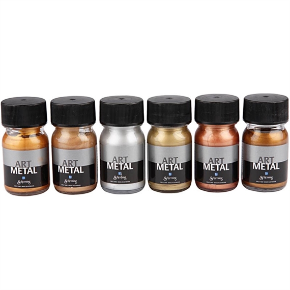 Set de  6 flacons de 30ml peinture Art Metal