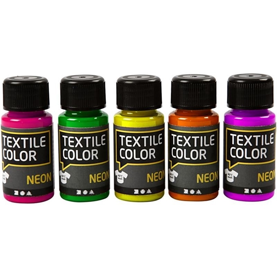 Set de 5 pots de peinture Textile Color néons, 5x50ml