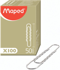 Maped trombone ondulé en acier nickelé, 77 mm ,