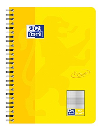 Oxford Cahier Touch, B5, quadrillé, 160 pages, jaune soleil