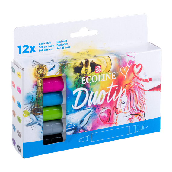 Etui de 12 feutres  ECOLINE® Duotip