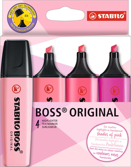 Etui de 4 Surligneurs STABILO - BOSS  Shade of pink