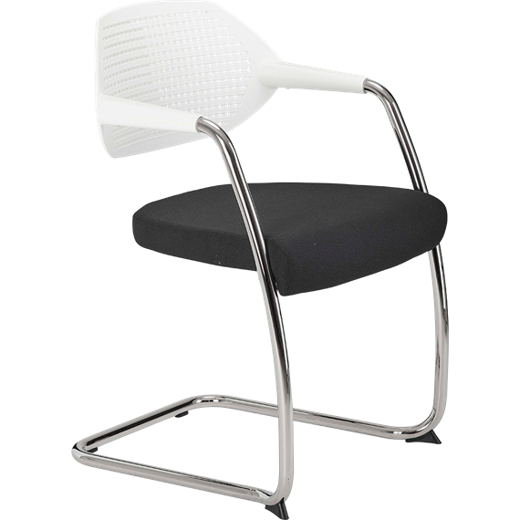 Fauteuil STAR ass. tissu DOS PVC BLANC