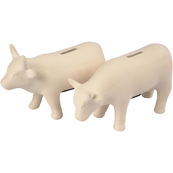 Tirelire vache h: 12 cm, 8 assortis