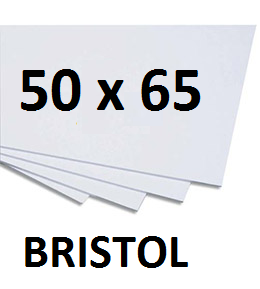 Carton Bristol 50 x 65 cm - blanc satiné - pqt de 10