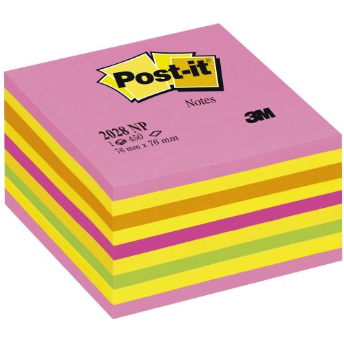 Dés de Post-it Néon pink/jaune 76x76mm