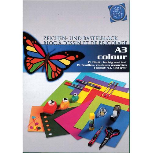 Blocs de dessin 20 feuilles - A3 130gm2 assorties