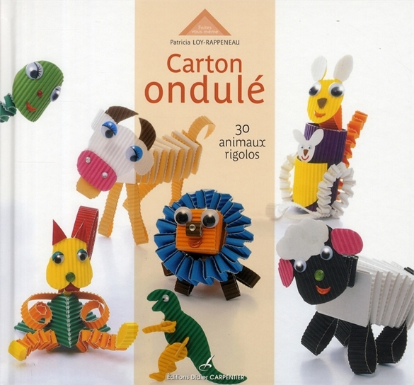 Carton ondulé. 30 animaux rigolos