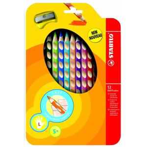 Etui de 12 crayons EASYcolors + taille-crayon pour gauchers