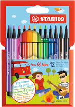 STABILO Feutre Pen 68 Mini, étui en carton de 12