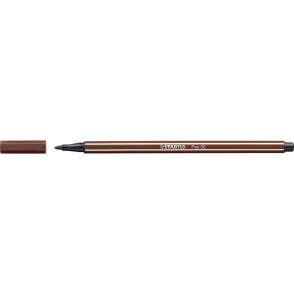 STABILO Stylo feutre Pen 68, marron, largeur de