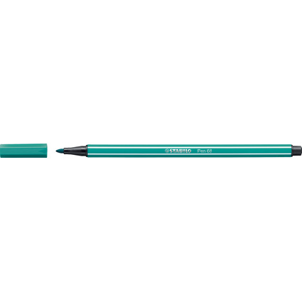 STABILO Stylo Feutre Pen 68, bleu turquoise, largeur de