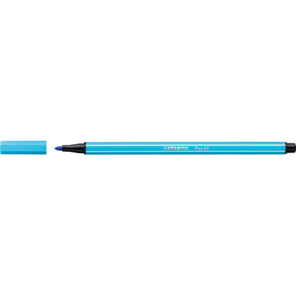 STABILO Stylo feutre Pen 68, bleu azur, largeur de