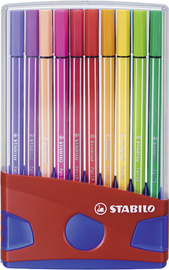 STABILO feutre stylo 68, ColorParade de 20 pièces,  rouge