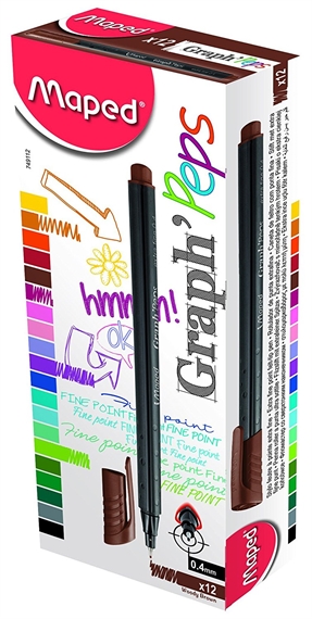 Maped Fineliner Graph'Peps, marron foncé