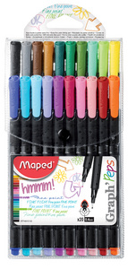 Maped fineliner Graph'Peps, étui en plastique de 20