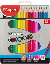 Maped Crayon de couleur triangulaire COLOR'PEPS, étui métal