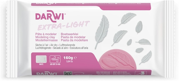 DARWI Pain de 160 g de pâte à modeler EXTRA LIGHT blanche