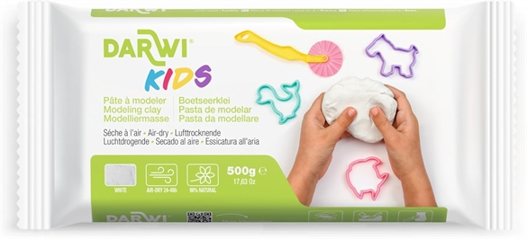 DARWI Pain de 500 g de pâte à modeler KIDS blanche