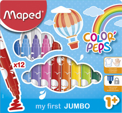 Maped Feutre COLOR'PEPS JUMBO, étui carton de 12,