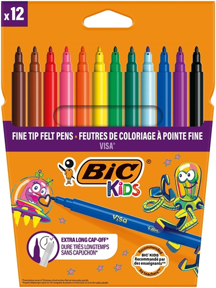 BIC KIDS Feutre Visa, étui en carton de 12