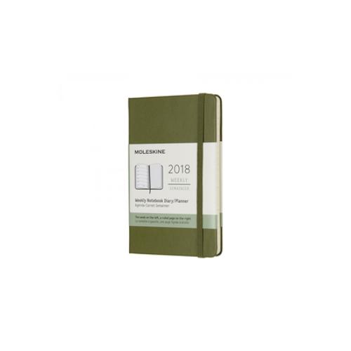 MOLESKINE Calendrier 2018 12M P/A6 855693 1W=1S+ligné,HC,vert