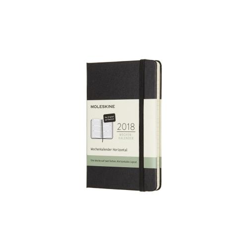 MOLESKINE Calendrier 2018 12M P/A6 894400 all1W=2S,en travers,HC,noir