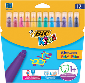 BIC KIDS Feutre Kid Couleur Baby, étui en carton de 12