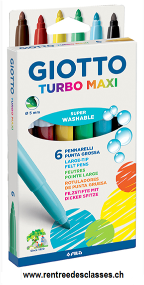 Etui de  6 feutres GIOTTO Turbo Maxi