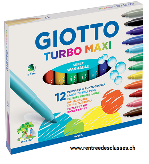 Etui de 12 feutres GIOTTO Turbo Maxi