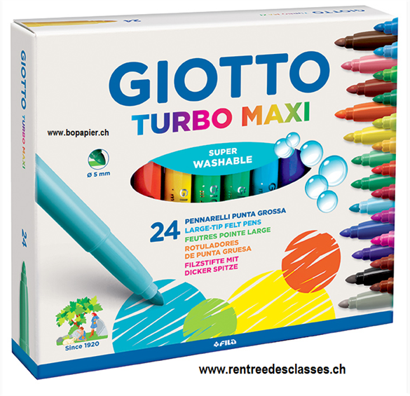 Etui de 24 feutres GIOTTO Turbo Maxi