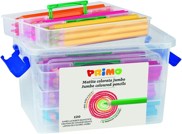 Pack école de 120 gros crayons de couleur Jumbo Primo