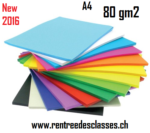 Pqt de 500 flles papier photocopie A4 80gm2 Vivid - 17 couleurs assorties