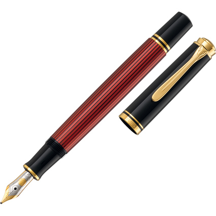 Pelikan Stylo Plume "Souverain 600", noir/rouge, M