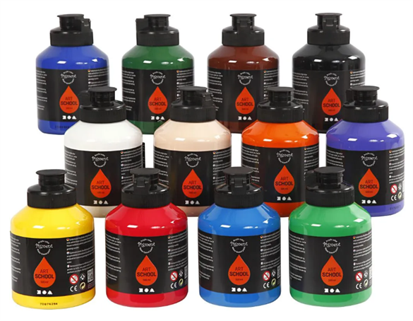 Set de 12 fl. Pigment Art School Acryl 500 ml