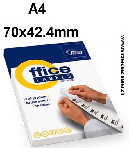 Bte de 2100 étiquettes autocollantes de 70x42,4mm